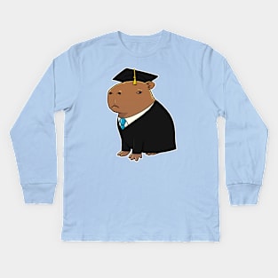 Capybara Graduation Kids Long Sleeve T-Shirt